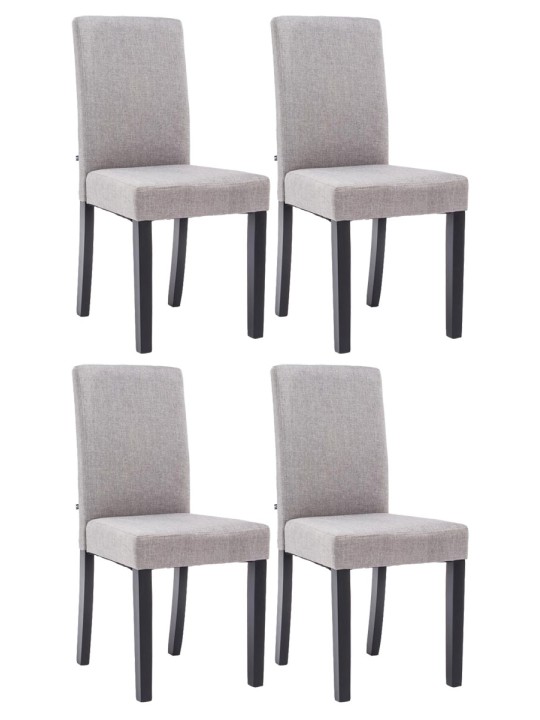 Set van 4 eetkamerstoelen Ina stof, lichtgrijs