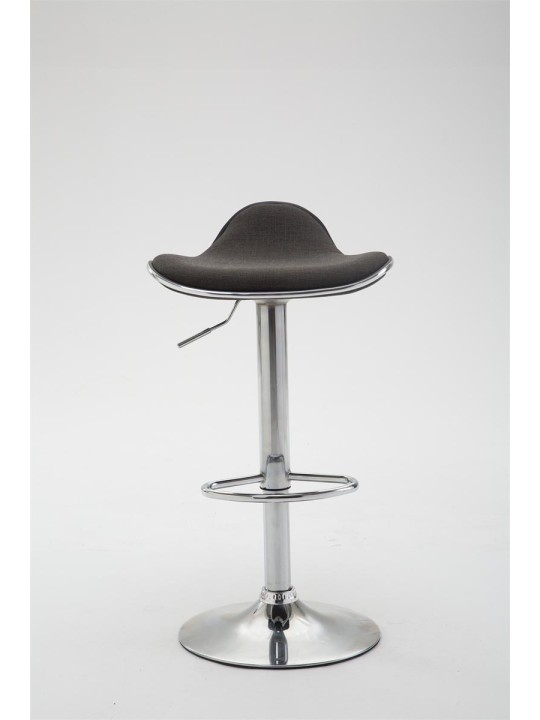 Barkruk Shanghai stof chroom, donkergrijs