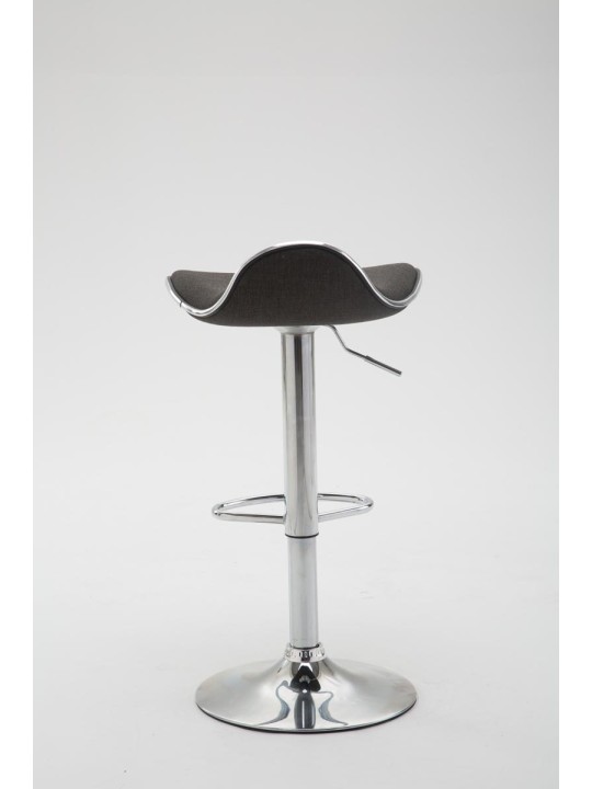 Barkruk Shanghai stof chroom, donkergrijs