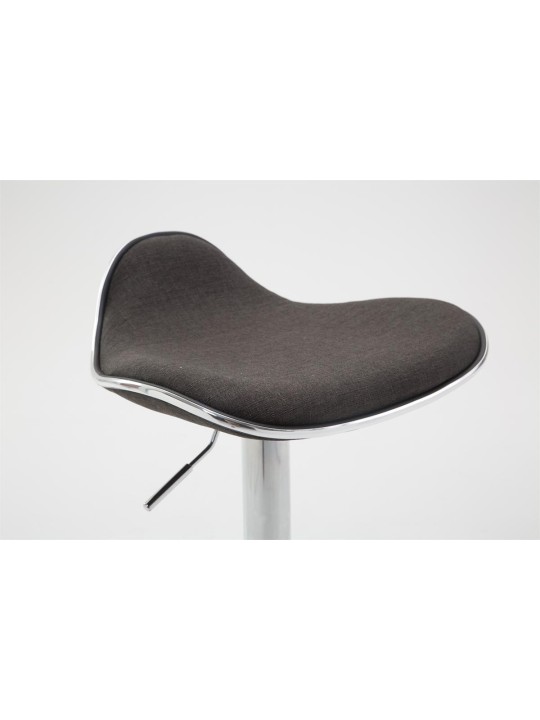 Barkruk Shanghai stof chroom, donkergrijs