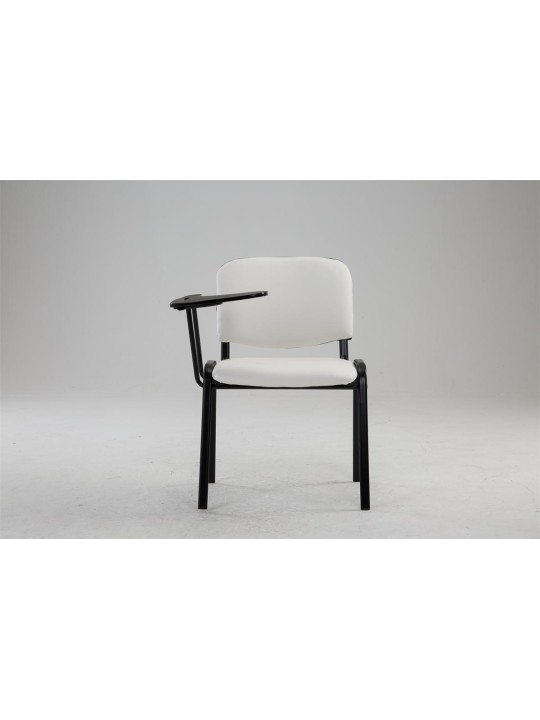 Ken stoel met klaptafel kunstleer, wit