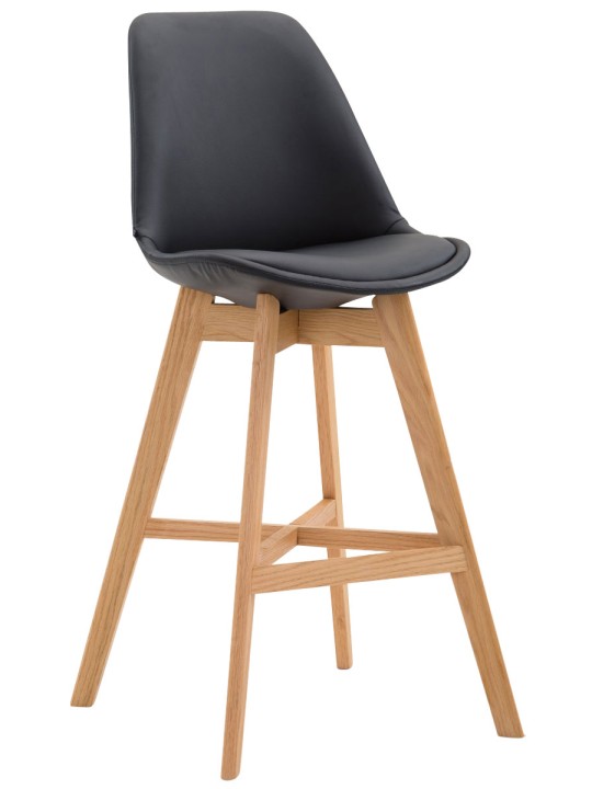 Barkruk Cannes kunstleer Natura, zwart