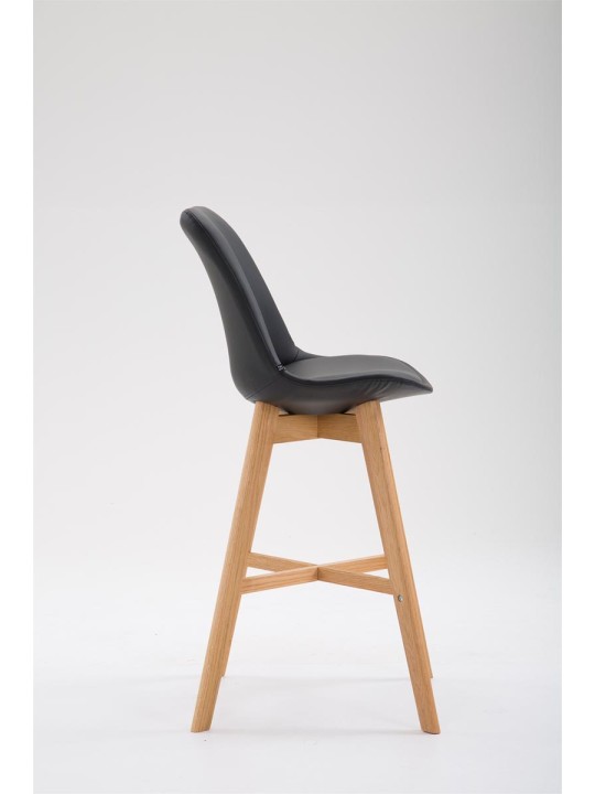 Barkruk Cannes kunstleer Natura, zwart