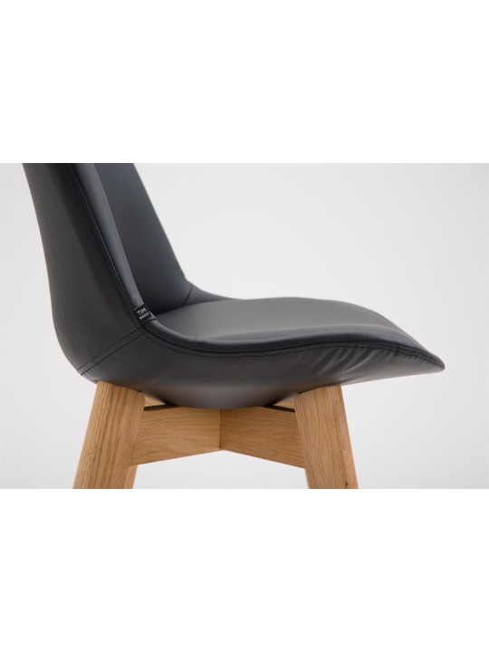 Barkruk Cannes kunstleer Natura, zwart