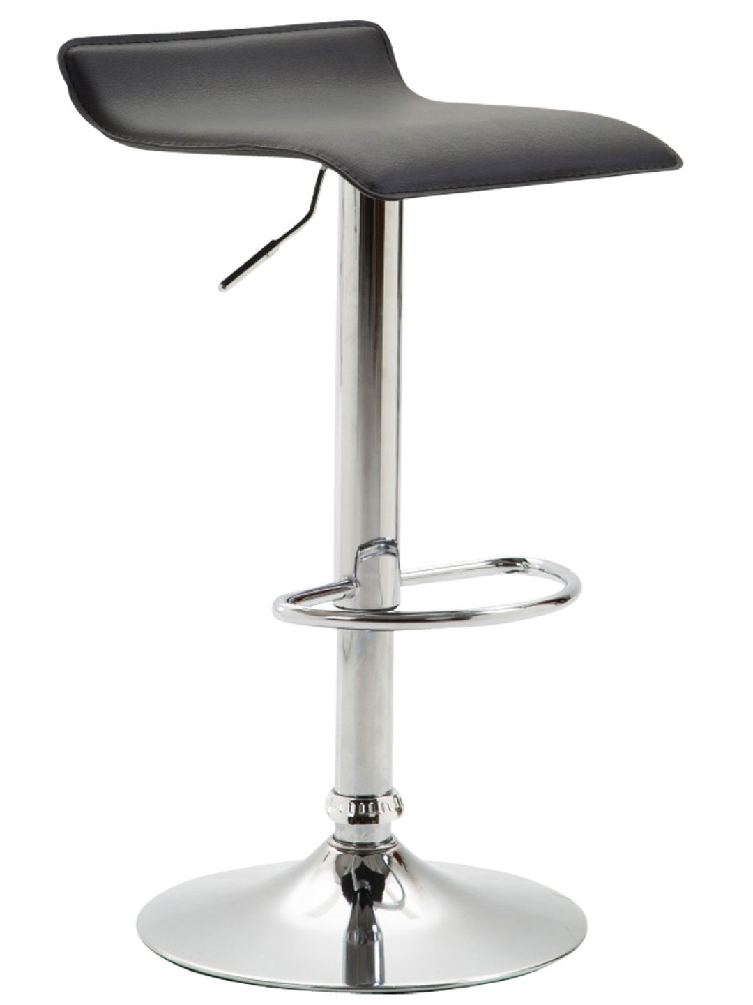 Barkruk Dyn V2 kunstleer chroom, zwart