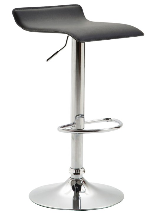 Barkruk Dyn V2 kunstleer chroom, zwart