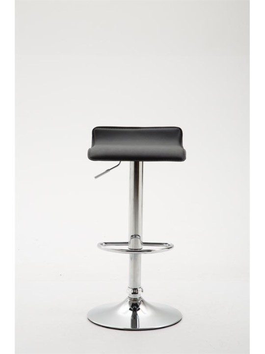 Barkruk Dyn V2 kunstleer chroom, zwart