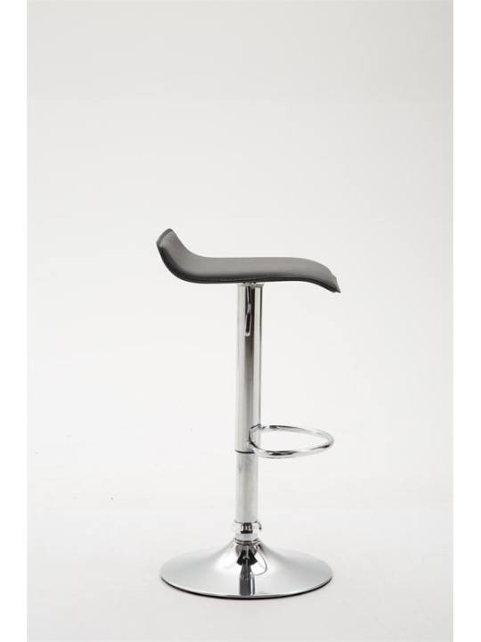 Barkruk Dyn V2 kunstleer chroom, zwart