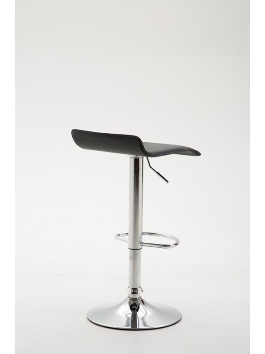 Barkruk Dyn V2 kunstleer chroom, zwart