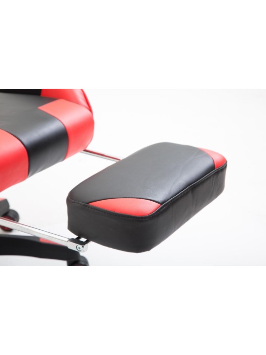 Bureaustoel Boavista kunstleer met voetsteun, zwart/rood