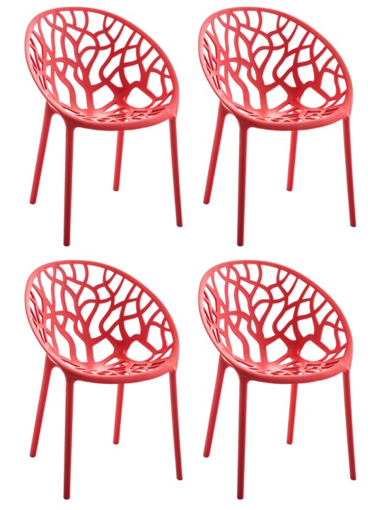 Set van 4 stoelen Hope, rood Set van 4 stoelen Hope, rood