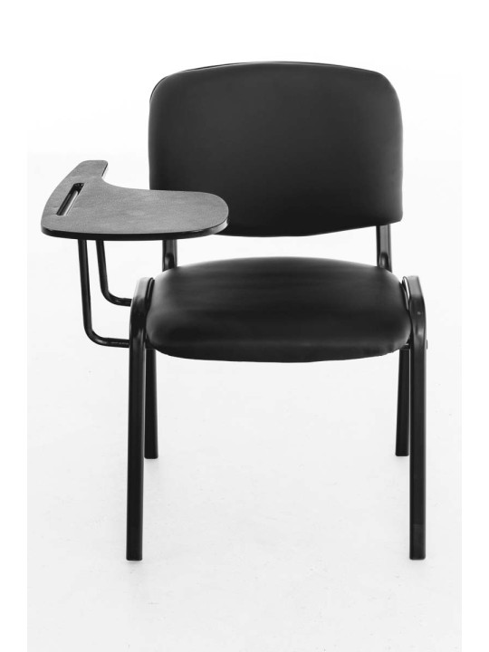 Ken stoel met klaptafel kunstleer, zwart