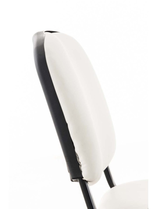 Ken stoel met klaptafel kunstleer, wit