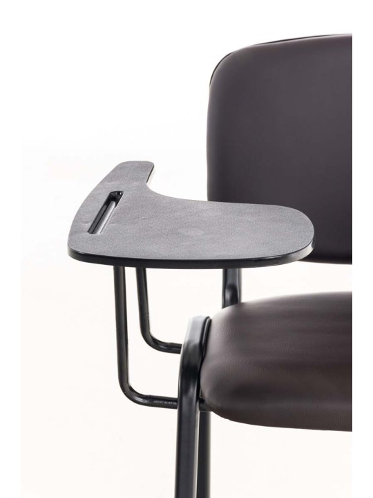 Ken stoel met klaptafel kunstleer, bruin