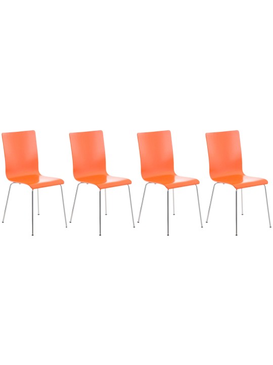 Set van 4 Pepe bezoekersstoelen, oranje