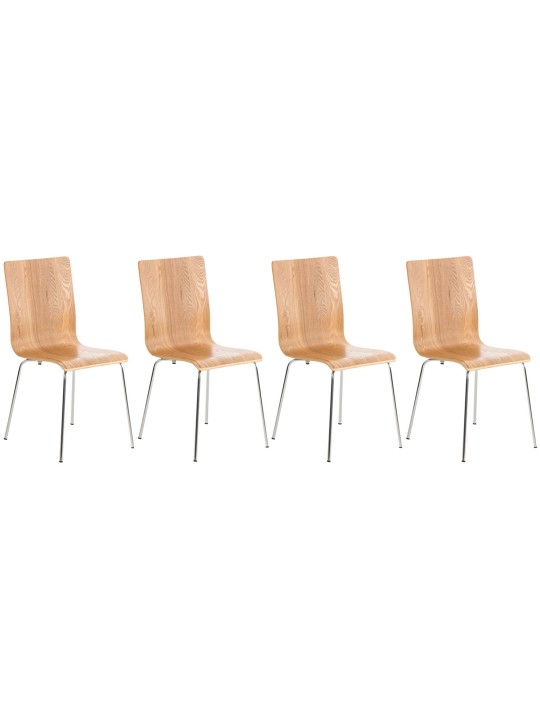 Set van 4 Pepe bezoekersstoelen, eiken