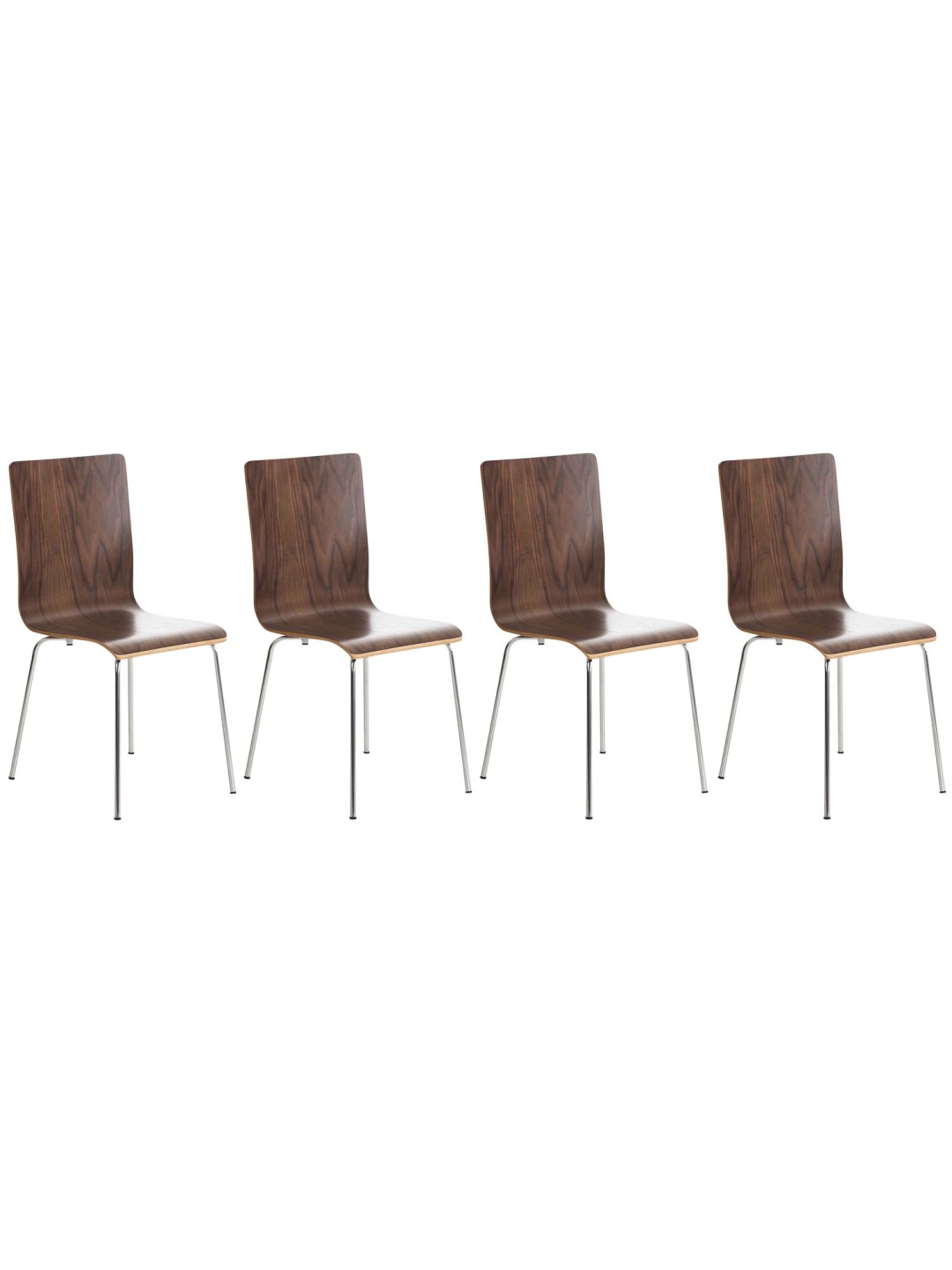 Set van 4 Pepe bezoekersstoelen, walnoot