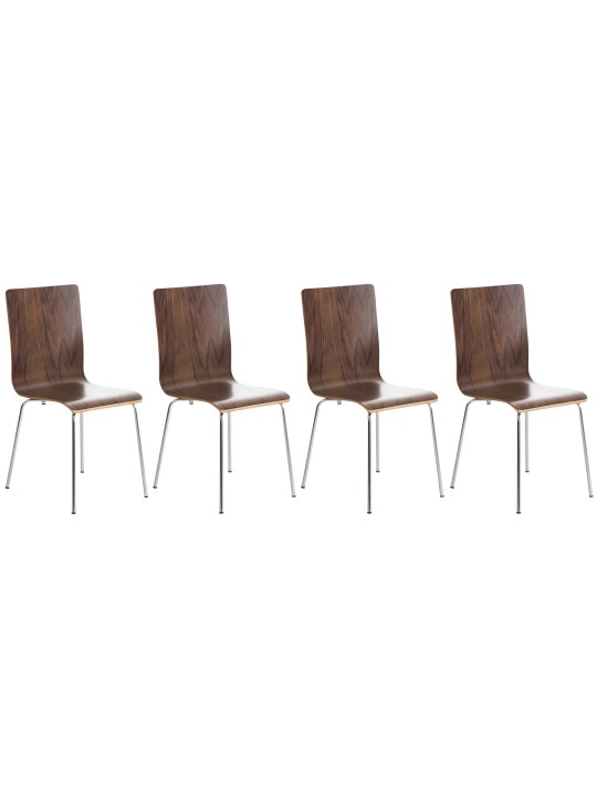 Set van 4 Pepe bezoekersstoelen, walnoot