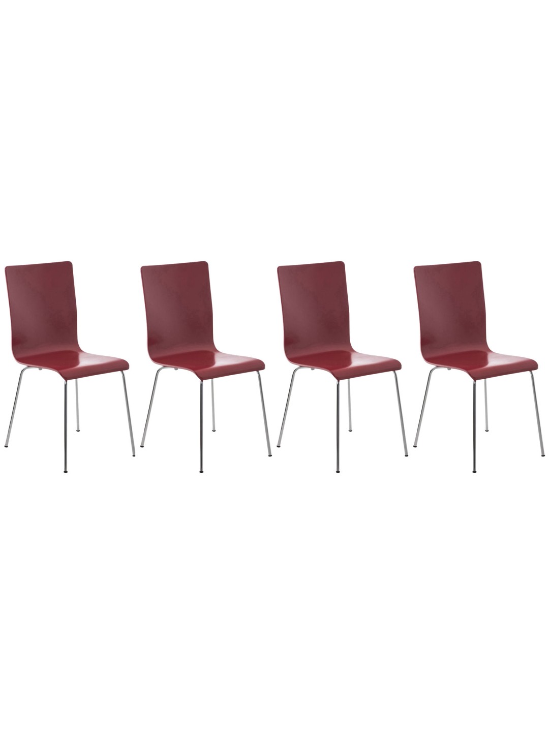 Set van 4 Pepe bezoekersstoelen, rood
