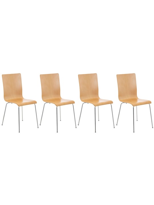Set van 4 Pepe bezoekersstoelen, naturel