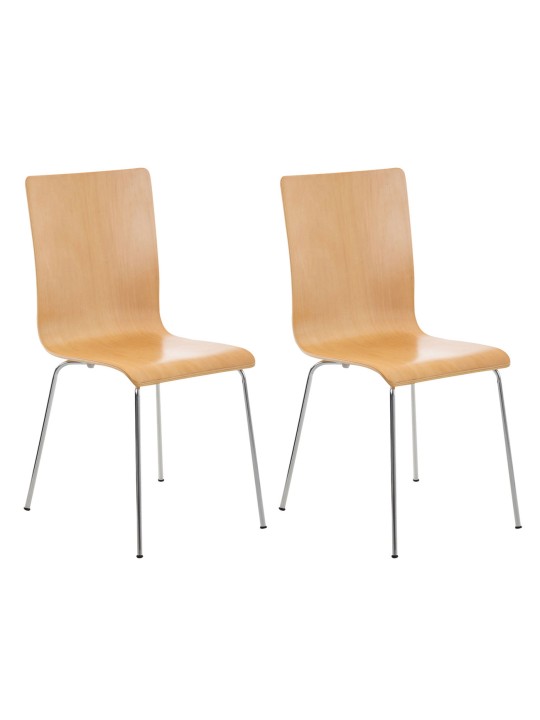 Set van 2 Pepe bezoekersstoelen, naturel Set van 2 Pepe bezoekersstoelen, naturel