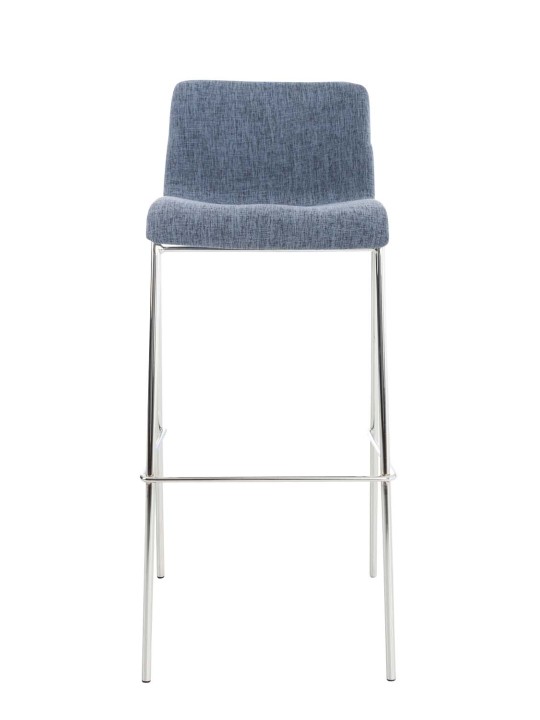 Barkruk Hoover stof 4-poots frame chroom, blauw Barkruk Hoover stof 4-poots frame chroom, blauw