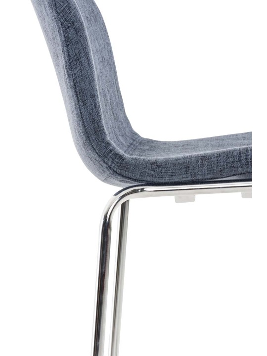 Barkruk Hoover stof 4-poots frame chroom, blauw Barkruk Hoover stof 4-poots frame chroom, blauw