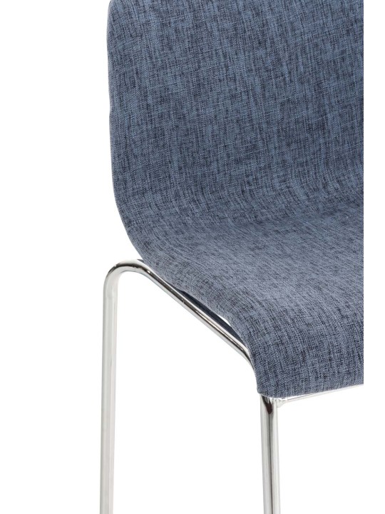 Barkruk Hoover stof 4-poots frame chroom, blauw Barkruk Hoover stof 4-poots frame chroom, blauw