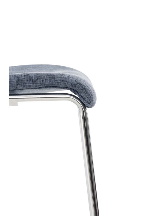 Barkruk Hoover stof 4-poots frame chroom, blauw Barkruk Hoover stof 4-poots frame chroom, blauw