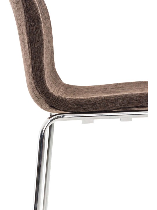 Barkruk Hoover stof 4-poots frame chroom, bruin Barkruk Hoover stof 4-poots frame chroom, bruin