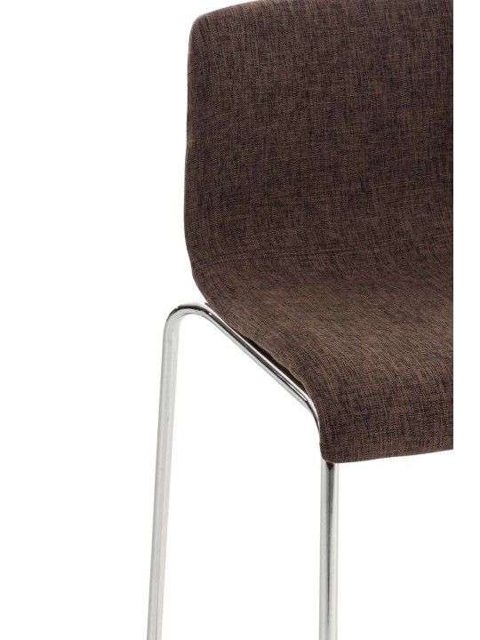 Barkruk Hoover stof 4-poots frame chroom, bruin Barkruk Hoover stof 4-poots frame chroom, bruin