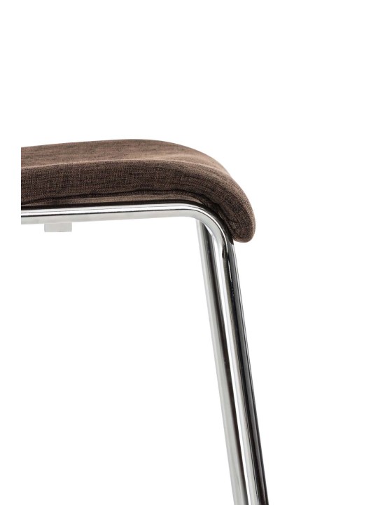 Barkruk Hoover stof 4-poots frame chroom, bruin Barkruk Hoover stof 4-poots frame chroom, bruin