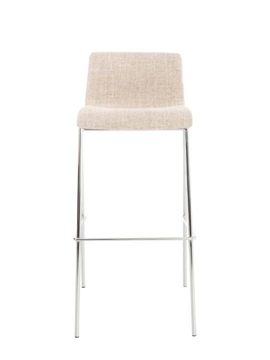 Barkruk Hoover stof 4-poots frame chroom, crème Barkruk Hoover stof 4-poots frame chroom, crème