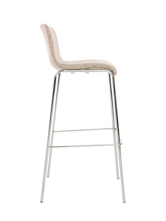 Barkruk Hoover stof 4-poots frame chroom, crème Barkruk Hoover stof 4-poots frame chroom, crème