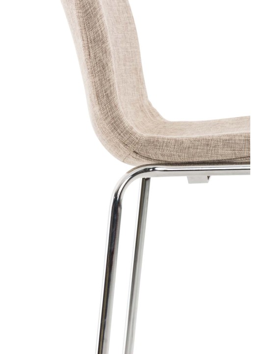 Barkruk Hoover stof 4-poots frame chroom, crème Barkruk Hoover stof 4-poots frame chroom, crème