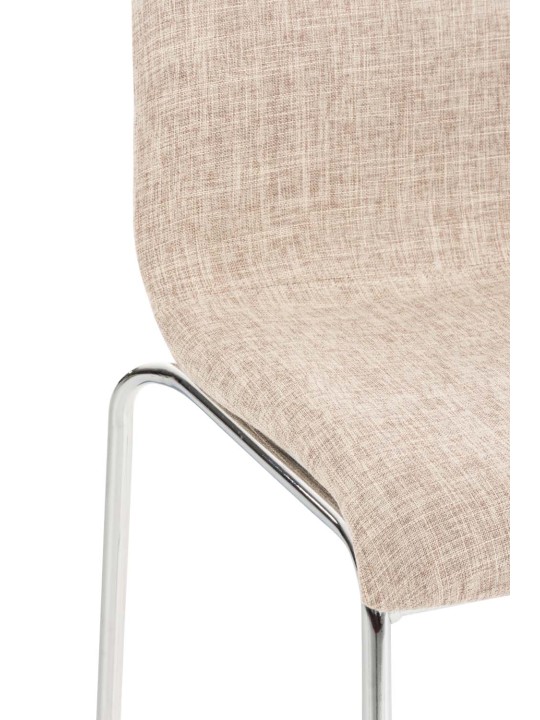 Barkruk Hoover stof 4-poots frame chroom, crème Barkruk Hoover stof 4-poots frame chroom, crème