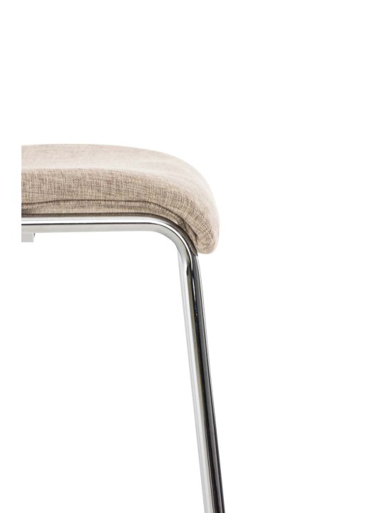 Barkruk Hoover stof 4-poots frame chroom, crème Barkruk Hoover stof 4-poots frame chroom, crème