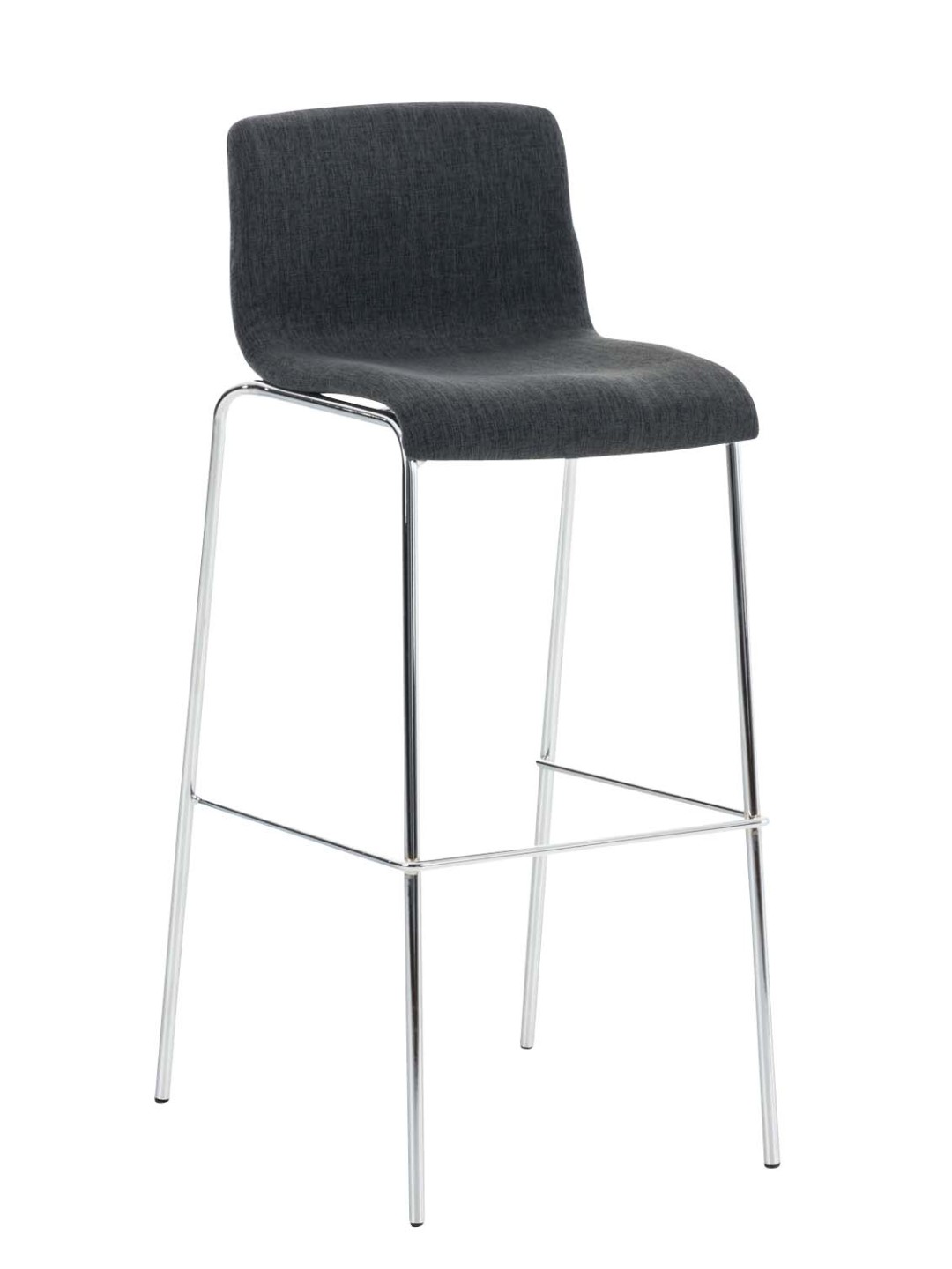 Barkruk Hoover stof 4-poots frame chroom, donkergrijs