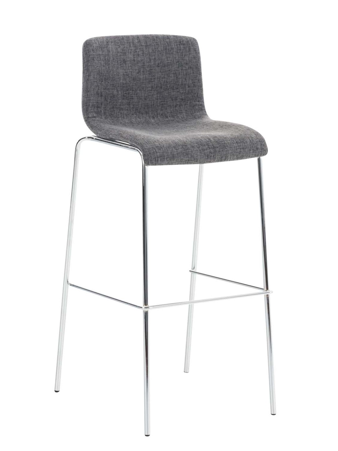 Barkruk Hoover stof 4-poots frame chroom, lichtgrijs