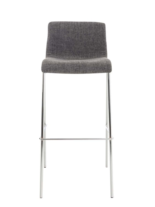 Barkruk Hoover stof 4-poots frame chroom, lichtgrijs Barkruk Hoover stof 4-poots frame chroom, lichtgrijs