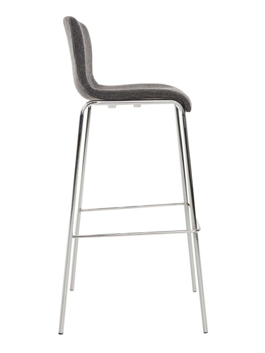 Barkruk Hoover stof 4-poots frame chroom, lichtgrijs Barkruk Hoover stof 4-poots frame chroom, lichtgrijs