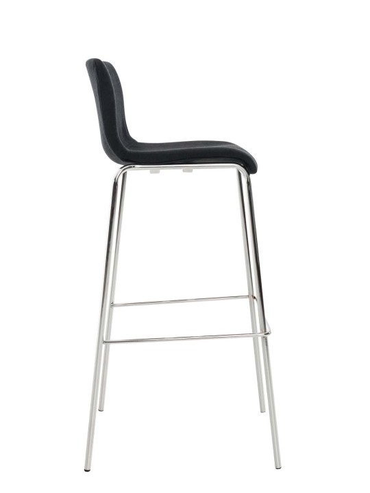 Barkruk Hoover stof 4-poots frame chroom, zwart Barkruk Hoover stof 4-poots frame chroom, zwart