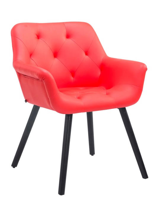 Bezoekersstoel Cassidy kunstleer, rood