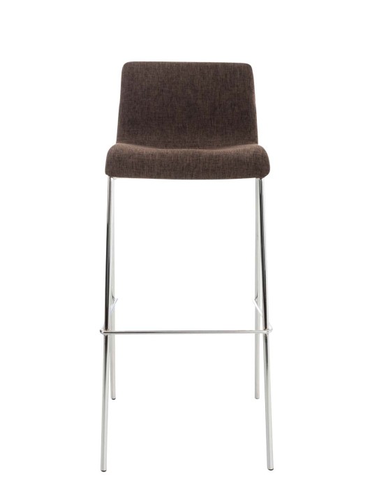 Set van 2 barkrukken Hoover stof 4-poots frame chroom, bruin Set van 2 barkrukken Hoover stof 4-poots frame chroom, bruin