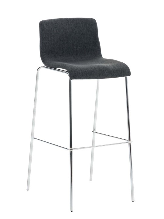 Set van 2 barkrukken Hoover stof 4-poots frame chroom, donkergrijs