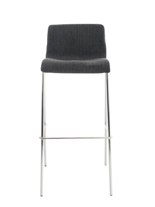 Set van 2 barkrukken Hoover stof 4-poots frame chroom, donkergrijs