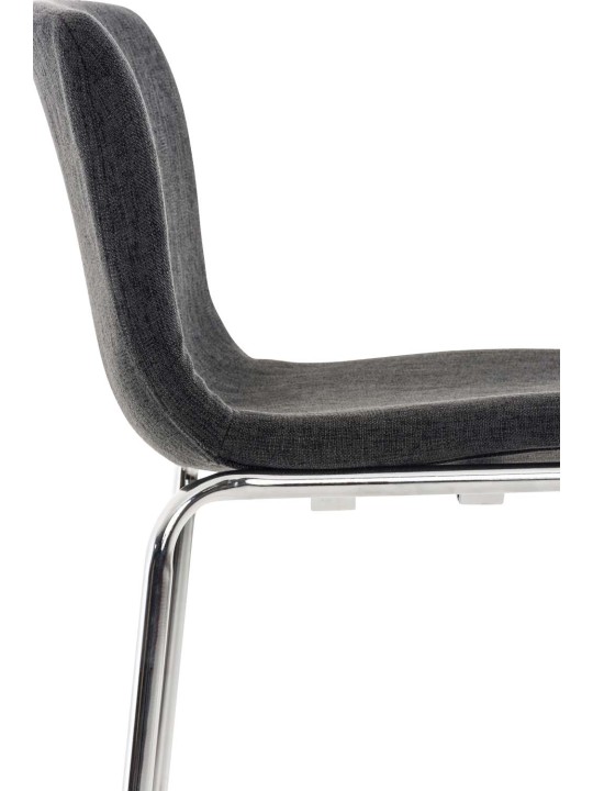 Set van 2 barkrukken Hoover stof 4-poots frame chroom, donkergrijs