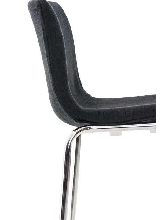 Set van 2 barkrukken Hoover stof 4-poots frame chroom, zwart