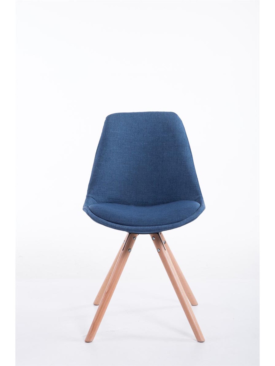 Bezoekersstoel Toulouse stof Natura rond, blauw