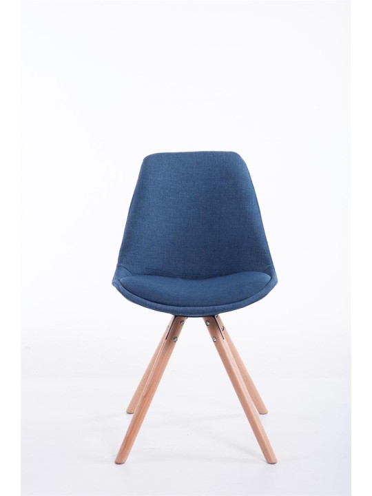 Bezoekersstoel Toulouse stof Natura rond, blauw